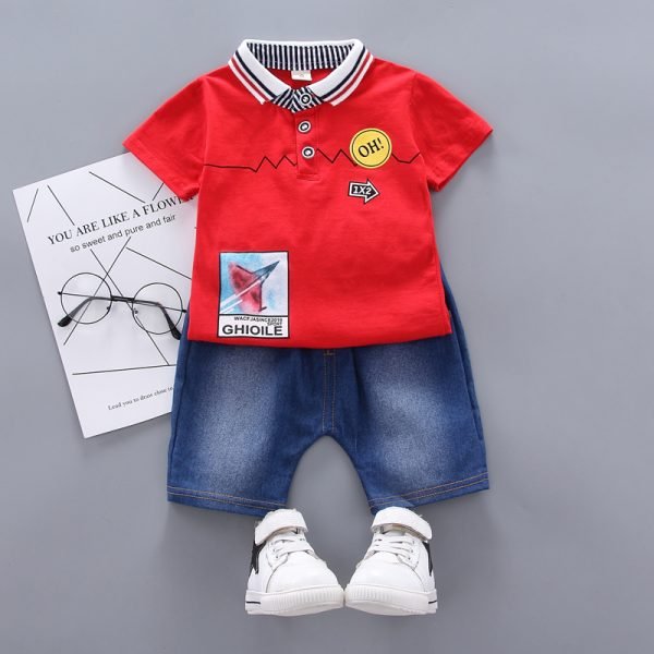 Shellkids| OH! Boy Line Clothing Set, Red, Kids