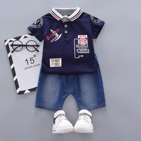 Shellkids| Top Street Boy Clothing Set, Navy, Kids