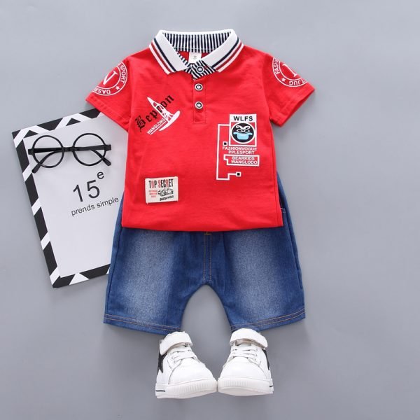 Shellkids| Top Street Boy Clothing Set, Red, Kids