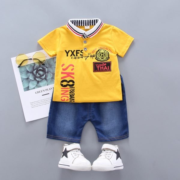 Shellkids| SK8ing Boy Clothing Set, Yellow, Kids