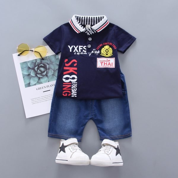 Shellkids| SK8ing Boy Clothing Set, Navy, Kids