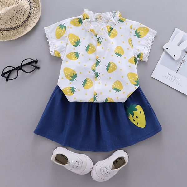 Shellkids| Girl strawberry clothes set, Yellow, Kids