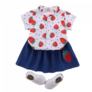 Liuliukd| Girl strawberry clothes set, Red, Kids
