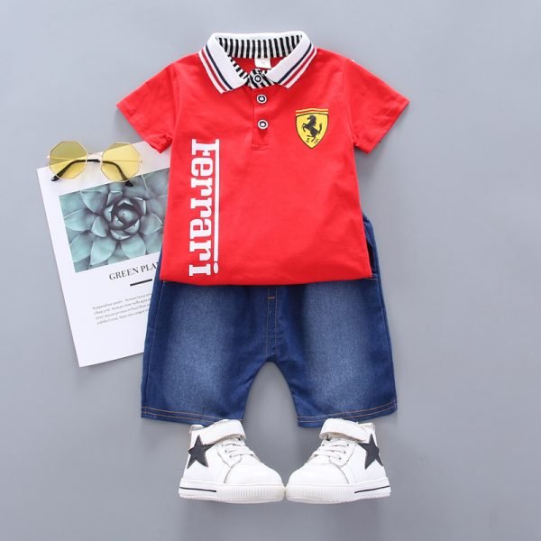 Shellkids| boy Cartoon Clothes Set, Red, Kids