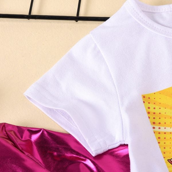 Liuliukd| Laser Cool Hip-Hop Style Girl Outfit with white T-shirt, Details
