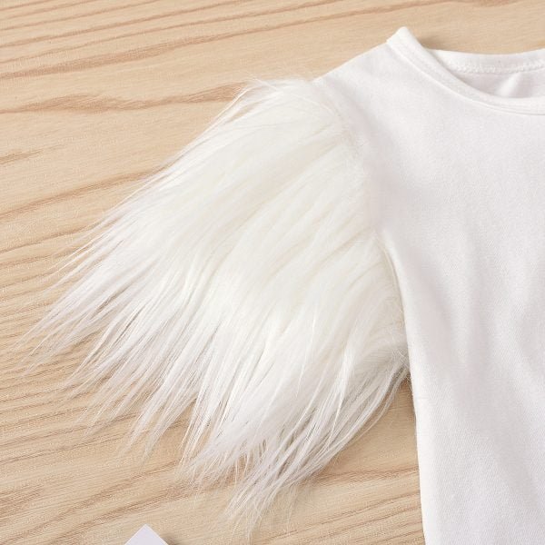 Liuliukd| White Shirt with Feather Sleeve + Corduroy Double Pocket Single-breasted A Skirt, Details