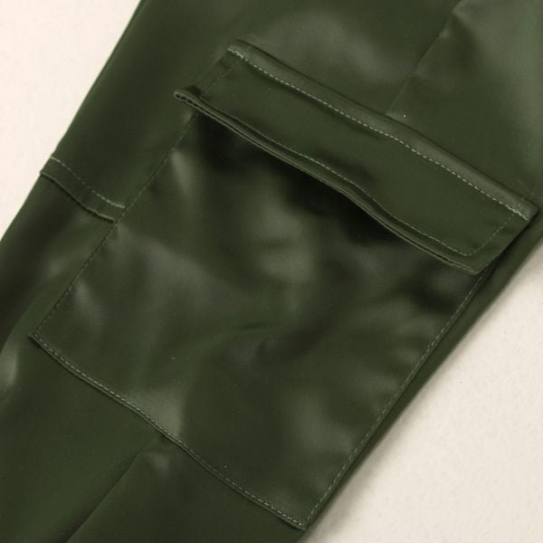 Liuliukd| Girl Adjustable White Top + Army Green Cargo Pants, Details