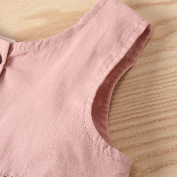 Liuliukd| Solid Color Sleeveless Shirt + Shorts, Details