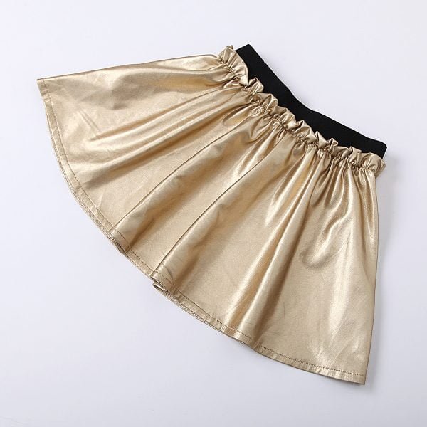 Liuliukd| Spring Golden Color Girl Shirt + Skirt, Skirt