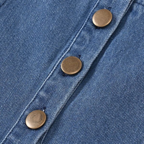 Liuliukd| Solid Long Sleeve Romper + Denim Skirt, Details