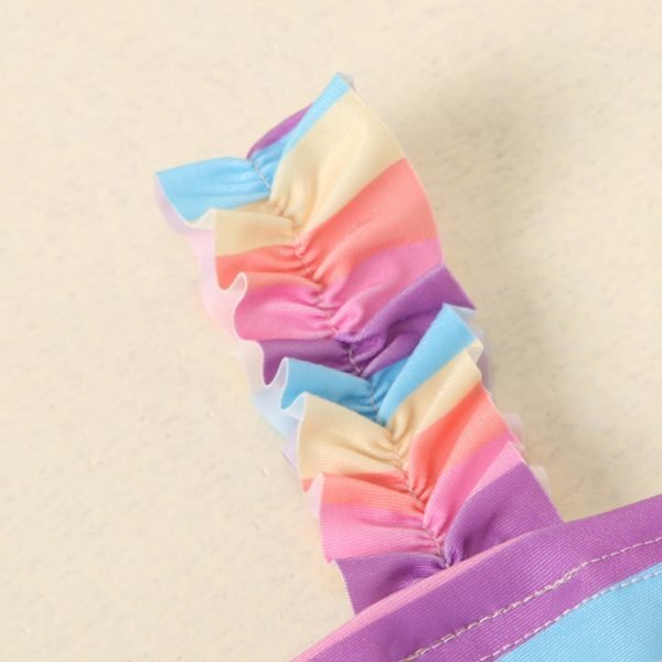 Liuliukd| Girl Striped Rainbow Color Ice-cream Decorative Swimwear, Details