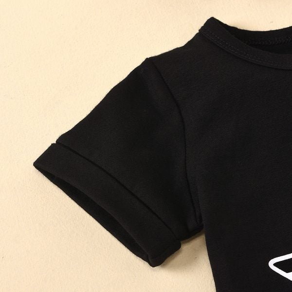 Liuliukd| Girl Black Shirt+ Leopard Print Shorts, Details