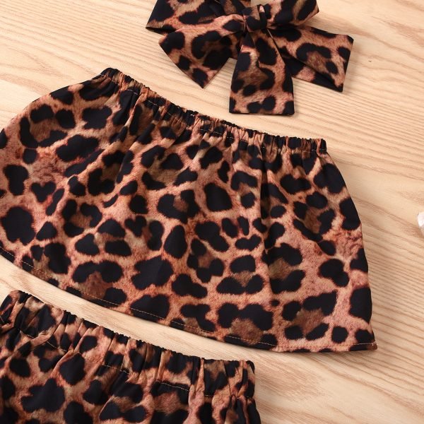Liuliukd| Girl Leopard Print 3PCS Clothes Set, Details