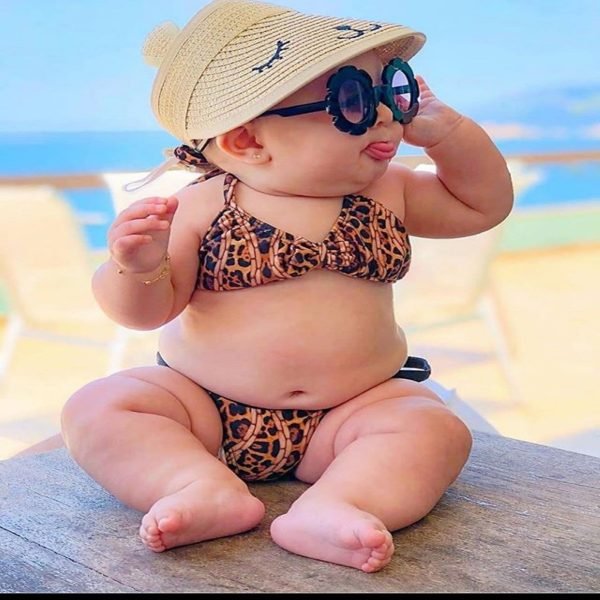 Liuliukd| Leopard Print Baby Bikini, Model Picture
