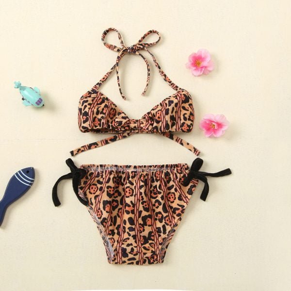 Liuliukd| Leopard Print Baby Bikini, Brown, Baby