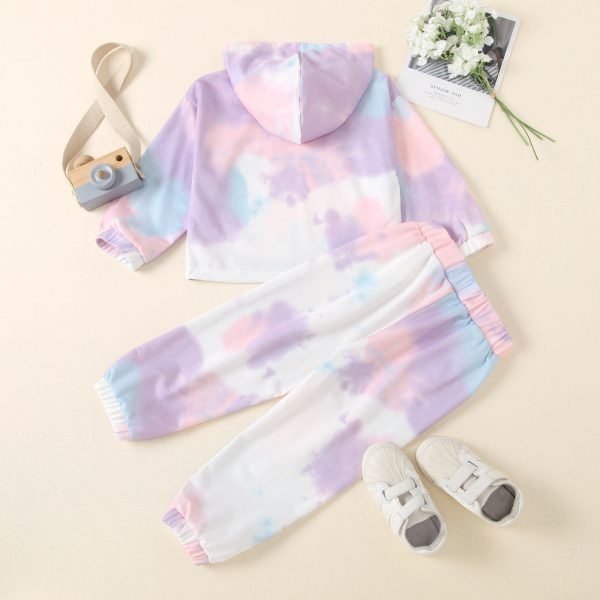 Liuliukd| Girl Tie-dye Clothes Set, Back Side