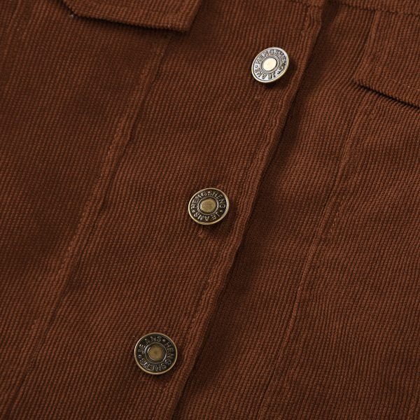 Liuliukd| Corduroy Outfit with Single-breasted, Details