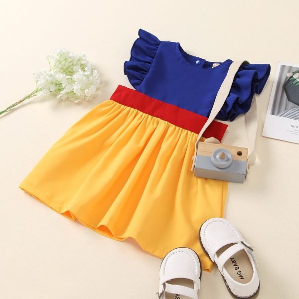 Liuliukd| Liuliukd| Girl Blue and Yellow Dress and Romper, Blue, Kids