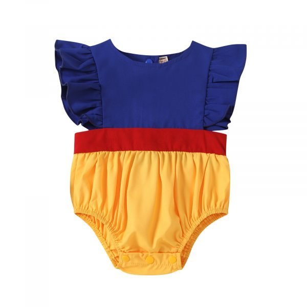 Liuliukd| Liuliukd| Girl Blue and Yellow Dress and Romper, Romper, Baby