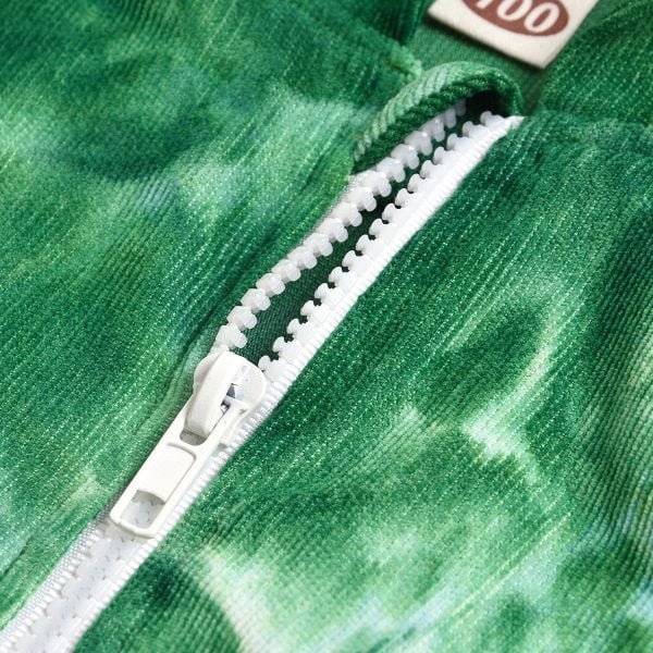 Liuliukd| Green Tie-dye Zipper Hoodie, Details