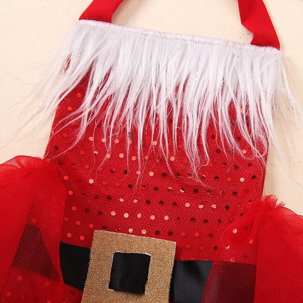 Liuliukd| Christmas Girl Sequin Yarn Romper, Details