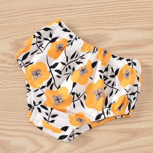 Liuliukd| Girl Sunflower Print 3PCS Clothes Set, Details