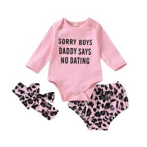 Liuliukd| Girl Pink Shirt + Leopard Print Shorts + Headband, Pink, Baby