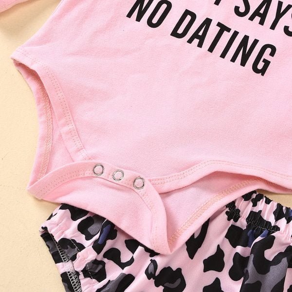 Liuliukd| Girl Pink Shirt + Leopard Print Shorts + Headband, Details