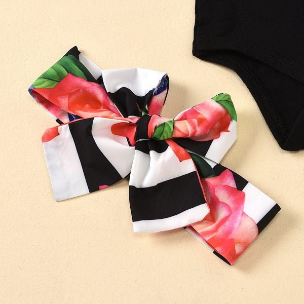 Liuliukd| Girl Print Shirt + Flower Shorts + Headband. Details