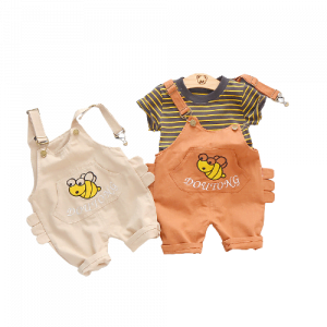 Liuliukd| Boy Little Bee Striped Overall, All colors
