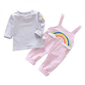 Liuliukd| Kids Rainbow Overall, Pink, Kids