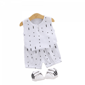 Liuliukd| Boy Cotton Tree Clothes Set, White, Kids