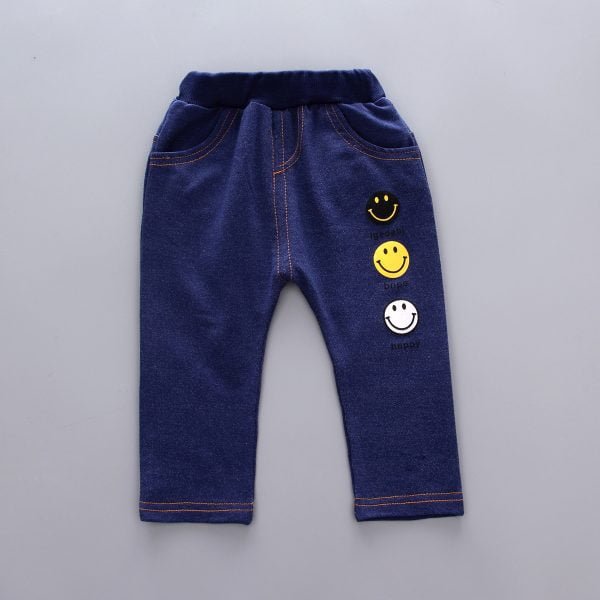 Liuliukd| Boy Plaid Smile 3PCS Set, Jeans