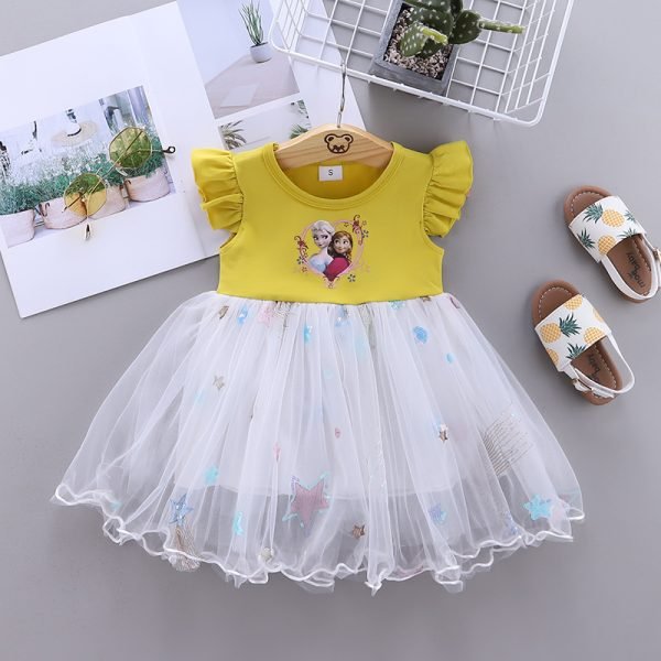 Liuliukd| Little girl party dress, Yellow, Baby